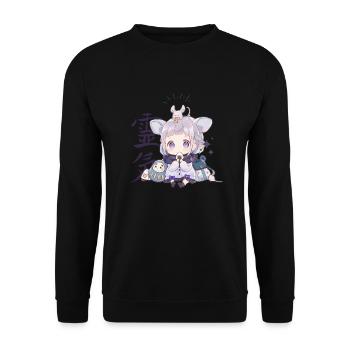 Holonometria-Hololive niedlich - Unisex Pullover - Schwarz - Vorne - Alina (178cm) & Michal (187cm)