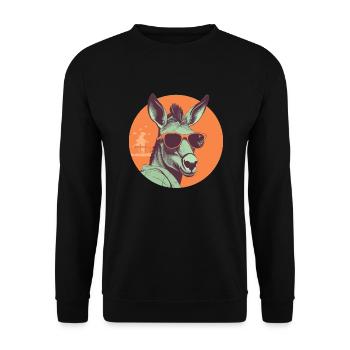 Esel, Sonnenbrille, Maulesel, Maultier - Unisex Pullover - Schwarz - Vorne - Alina (178cm) & Michal (187cm)