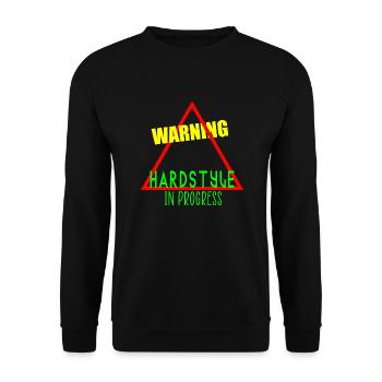 Warning hardstyle in progress - Unisex Sweatshirt - black - Front - Alina (178cm) & Michal (187cm)