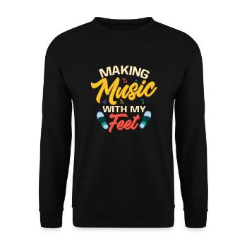 Faire de la musique avec mes pieds Danseur de claquettes Danse à claquettes - Sweat-shirt Unisexe - noir - Devant - Alina (178cm) & Michal (187cm)