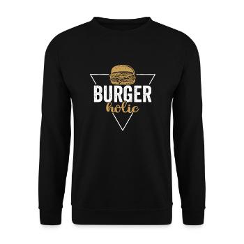 Hamburger holic Hamburger Food Meat Buns - Sweat-shirt Unisexe - noir - Devant - Alina (178cm) & Michal (187cm)