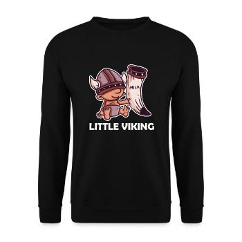 Wikinger Kinder Little Viking Nordisch Vater Sohn - Unisex Pullover - Schwarz - Vorne - Alina (178cm) & Michal (187cm)