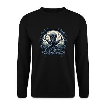 Octopus Tree 1 - Unisex Sweatshirt - black - Front - Alina (178cm) & Michal (187cm)