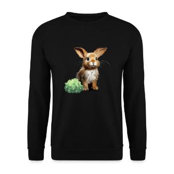 Lapin mignon lapin réaliste lapin - Sweat-shirt Unisexe - noir - Devant - Alina (178cm) & Michal (187cm)