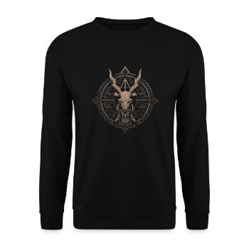 Dunkler Schädel, Okkultismus und Horror - Unisex Pullover - Schwarz - Vorne - Alina (178cm) & Michal (187cm)