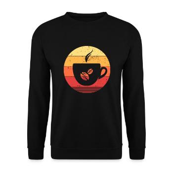 Vintage Retro Kaffee | Kaffeeliebhaber - Unisex Pullover - Schwarz - Vorne - Alina (178cm) & Michal (187cm)