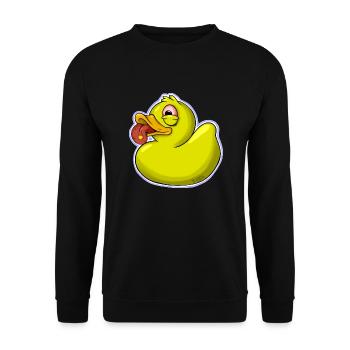 Canard en plastique - Sweat-shirt Unisexe - noir - Devant - Alina (178cm) & Michal (187cm)
