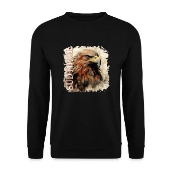 South Tyrolean Eagle - Loyalty to the Land, Golden Eagle - Unisex Sweatshirt - black - Front - Alina (178cm) & Michal (187cm)