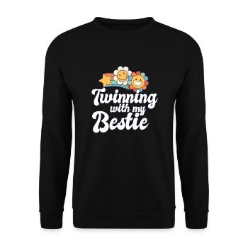 Jumelage de l’équipe des meilleurs amis avec mon meilleur jumeau - Sweat-shirt Unisexe - noir - Devant - Alina (178cm) & Michal (187cm)