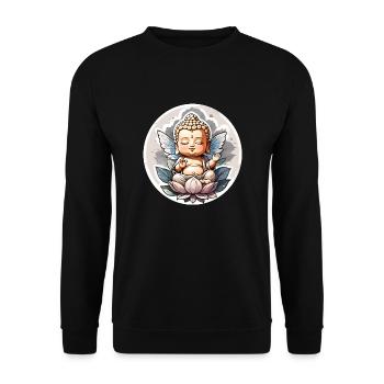Baby Buddha - meditation yoga relaxation - Unisex Sweatshirt - black - Front - Alina (178cm) & Michal (187cm)