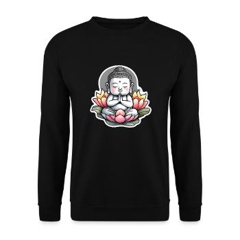 Baby Buddha - meditation yoga relaxation - Unisex Sweatshirt - black - Front - Alina (178cm) & Michal (187cm)