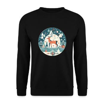 Cerf avec l’élément de Noël, Cerfs d’amour - Sweat-shirt Unisexe - noir - Devant - Alina (178cm) & Michal (187cm)