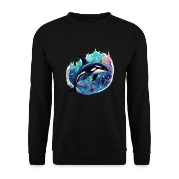 Orque pour les fans d’animaux marins, cadeau de vacances baleine - Sweat-shirt Unisexe - noir - Devant - Alina (178cm) & Michal (187cm)