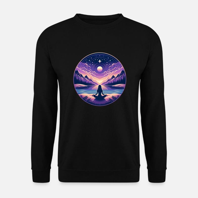 Gelassenes Meditations-Design - Unisex Pullover - Schwarz