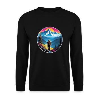 Natur & Bergwandern - Unisex Pullover - Schwarz - Vorne - Alina (178cm) & Michal (187cm)