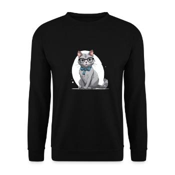 Chat docteur - Sweat-shirt Unisexe - noir - Devant - Alina (178cm) & Michal (187cm)
