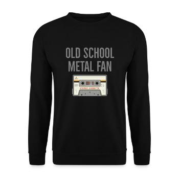 Oldschoolmetalfan - Unisex Pullover - Schwarz - Vorne - Alina (178cm) & Michal (187cm)