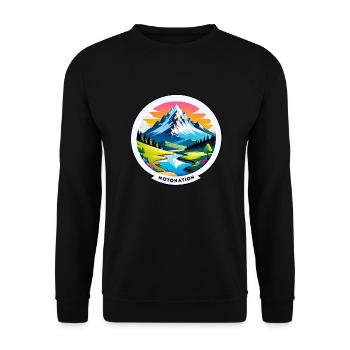 Berg Natur Wandern Klettersee - Unisex Pullover - Schwarz - Vorne - Alina (178cm) & Michal (187cm)