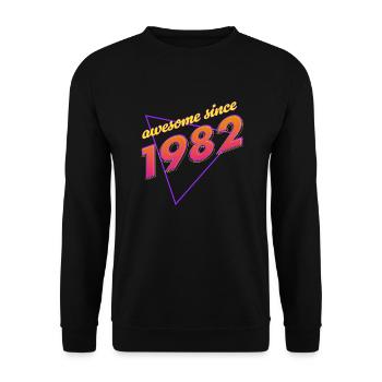 Retro - Genial seit 1982 - Unisex Pullover - Schwarz - Vorne - Alina (178cm) & Michal (187cm)