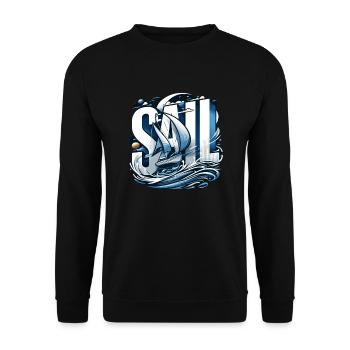 Segler gehen segeln zum Segeltörn mit Segelboot - Unisex Pullover - Schwarz - Vorne - Alina (178cm) & Michal (187cm)