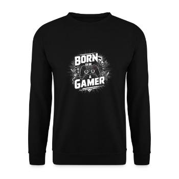 Born to be a gamer - Unisex Sweatshirt - black - Front - Alina (178cm) & Michal (187cm)