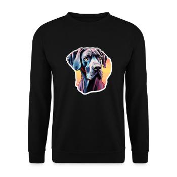 Dogue Allemand coloré - Sweat-shirt Unisexe - noir - Devant - Alina (178cm) & Michal (187cm)
