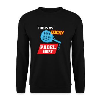 Padel Paddel Schläger Tennis Sport I Geschenk - Unisex Pullover - Schwarz - Vorne - Alina (178cm) & Michal (187cm)