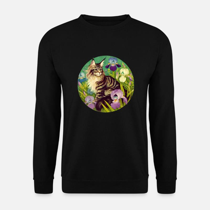 Brown Tabby Cat Iris - Unisex Sweatshirt - black