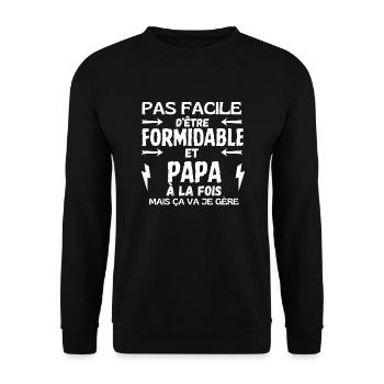 PAPA UND GROSSARTIG ZUGLEICH - Unisex Pullover - Schwarz - Vorne - Alina (178cm) & Michal (187cm)