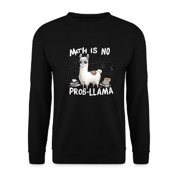 math is no prob-llama - Unisex Sweatshirt - black - Front - Alina (178cm) & Michal (187cm)