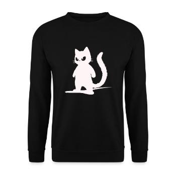 Cool White Cat Silhouettes Design - Unisex Sweatshirt - black - Front - Alina (178cm) & Michal (187cm)