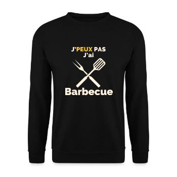 J'Peux pas j'ai barbecue - Sweat-shirt Unisexe - noir - Devant - Alina (178cm) & Michal (187cm)