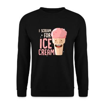 Je crie pour la crème glacée Summer Scoop Cone - Sweat-shirt Unisexe - noir - Devant - Alina (178cm) & Michal (187cm)