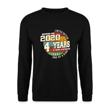 2020 Vintage Retro Classic 4 Year Old - Unisex Sweatshirt - black - Front - Alina (178cm) & Michal (187cm)