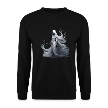 Gruseliges Halloween-partykostüm Banshee - Unisex Sweatshirt - black - Front - Alina (178cm) & Michal (187cm)
