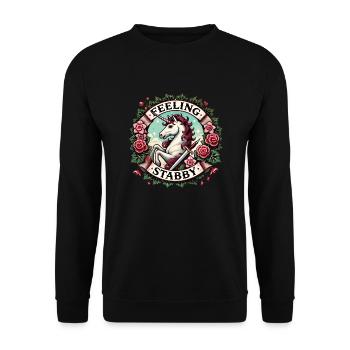 Se sentir Licorne poignardée - Sweat-shirt Unisexe - noir - Devant - Alina (178cm) & Michal (187cm)