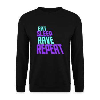 Manger dormir rave répéter nourriture sommeil corbeau disant - Sweat-shirt Unisexe - noir - Devant - Alina (178cm) & Michal (187cm)