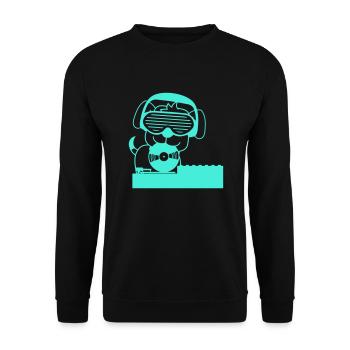 Cool DJ chien animal de compagnie disque vinyle musique de fête - Sweat-shirt Unisexe - noir - Devant - Alina (178cm) & Michal (187cm)