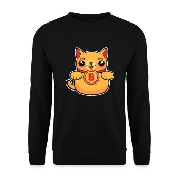 Bitcoin - Unisex Sweatshirt - black - Front - Alina (178cm) & Michal (187cm)