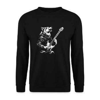 Wolf Guitar Music - Unisex Sweatshirt - black - Front - Alina (178cm) & Michal (187cm)