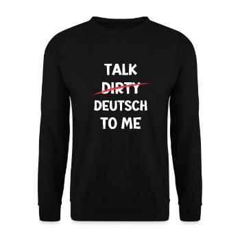 Talk Deutsch to me - Unisex Pullover - Schwarz - Vorne - Alina (178cm) & Michal (187cm)