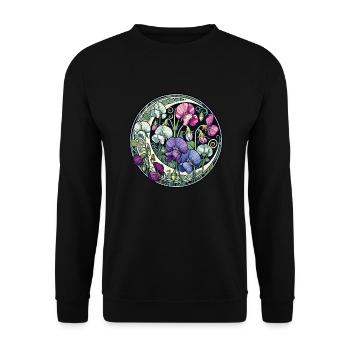 Pois de senteur violets - Sweat-shirt Unisexe - noir - Devant - Alina (178cm) & Michal (187cm)