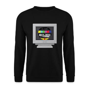 CRT Design - No signal (Mire) - Unisex Sweatshirt - black - Front - Alina (178cm) & Michal (187cm)