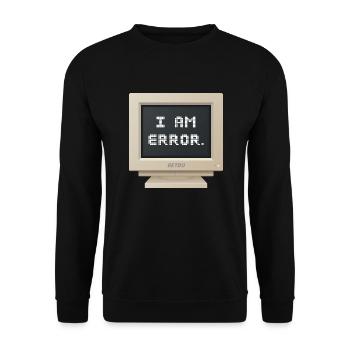 CRT Design - I AM ERROR - Unisex Sweatshirt - black - Front - Alina (178cm) & Michal (187cm)