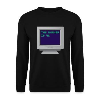 CRT - The answer is 42. - Unisex Sweatshirt - black - Front - Alina (178cm) & Michal (187cm)