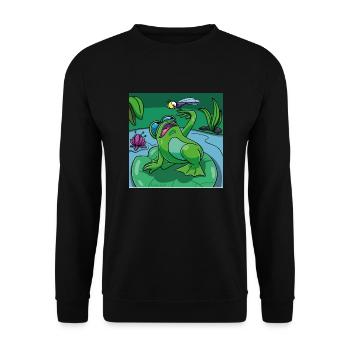 Best Friends Collection: Frog and Dragonfly - Unisex Sweatshirt - black - Front - Alina (178cm) & Michal (187cm)