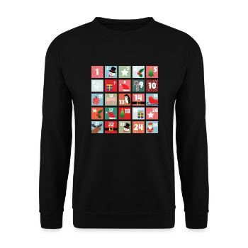 Calendrier de l’Avent Noël - Sweat-shirt Unisexe - noir - Devant - Alina (178cm) & Michal (187cm)