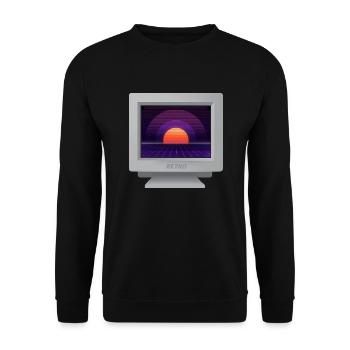 CRT Design - Future Retro Wallpaper - Unisex Sweatshirt - black - Front - Alina (178cm) & Michal (187cm)