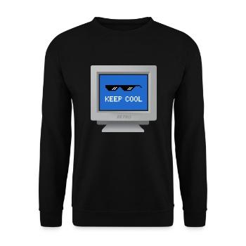 CRT design - "Stay Cool" Wallpaper - Unisex Sweatshirt - black - Front - Alina (178cm) & Michal (187cm)