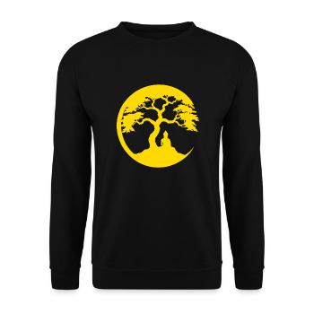 Buddha, Zen Circle - Unisex Sweatshirt - black - Front - Alina (178cm) & Michal (187cm)